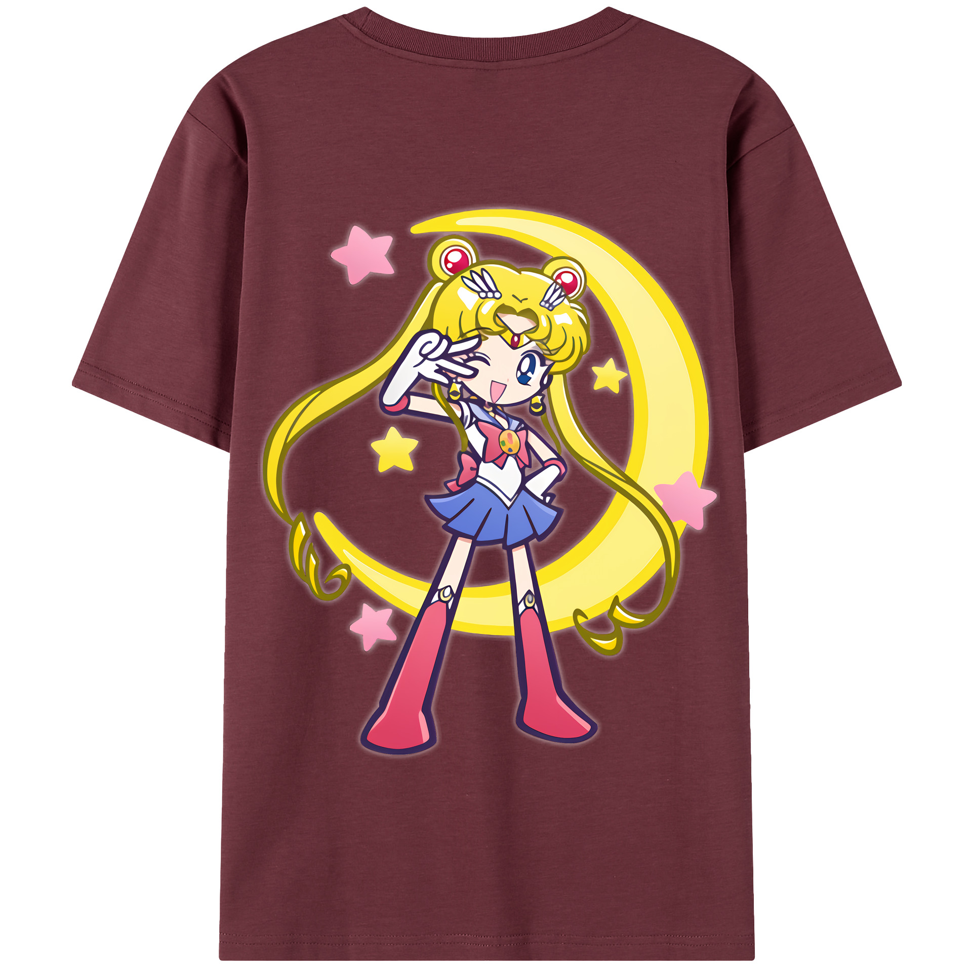 （画像用） 美少女戦士セーラームーン 月野 うさぎ つきの うさぎ Sailor Moon Tsukino Usagi 綿100％半袖Tシャツ（背面プリント）